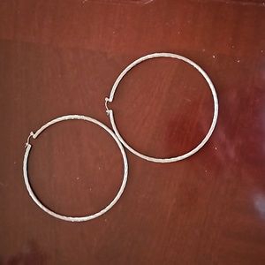 STERLING SILVER HOOP..4..INCHES